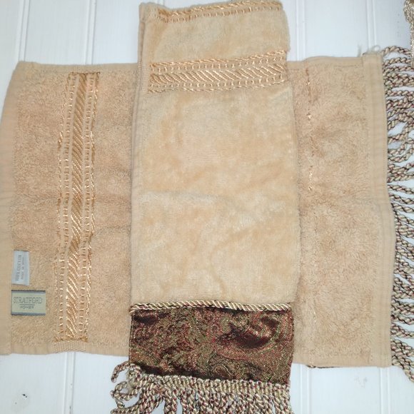 Decorative fancy gold bath towels 6pc - Picture 11 of 14